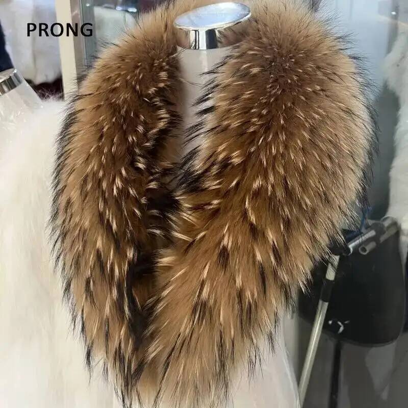 Winter Clothing Essentials - Natural Raccoon Fur Collar Real Fur