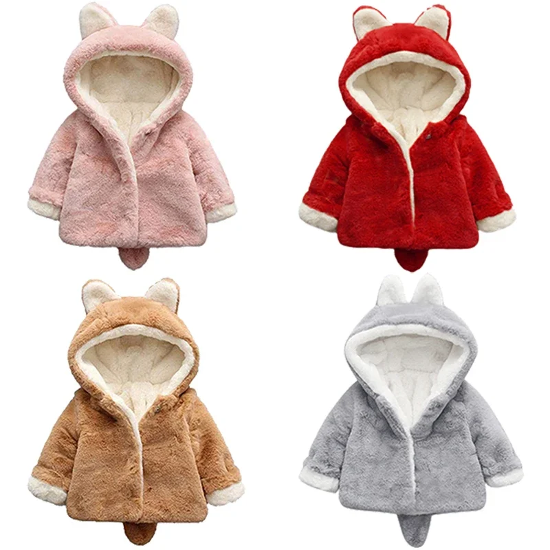 Winter Clothing For Babies - Cute Cat Ears Plush Baby Jacket