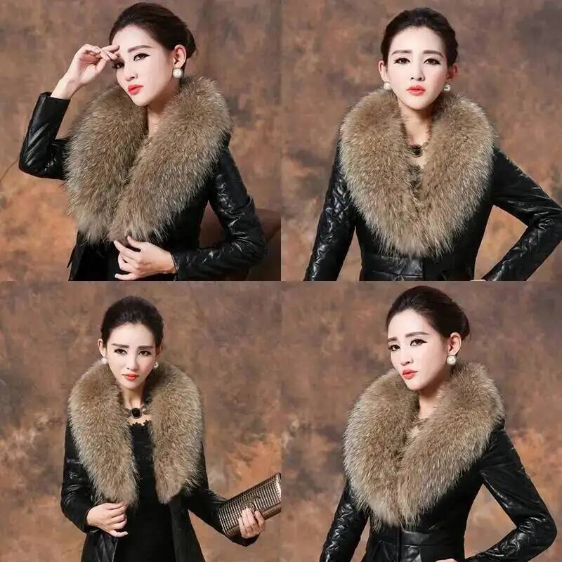 Natural Raccoon Fur Collar Rea - Winter Clothing Essentials review and price