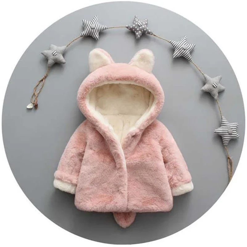 Cute Cat Ears Plush Baby Jacke - Winter Clothing For Babies review and price